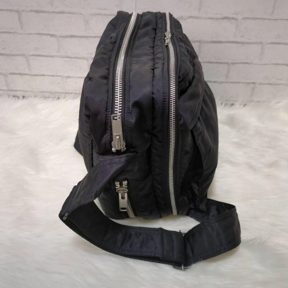 Bolso de Hombro PORTER Tanker XL Negro Nylon 2 Capas Grande Yoshida Japón Usado Foto 4 de 4