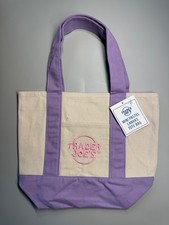 NEW Limited Edition Trader Joe  s Pastel Purple/Lavender Mini Canvas Tote Bag