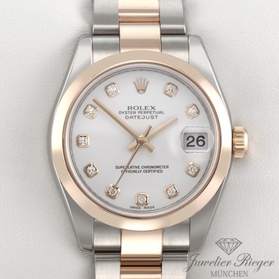 Rolex Datejust 31 mm 178241 2010 Stahl Rosegold 750 Diamanten Automatik
