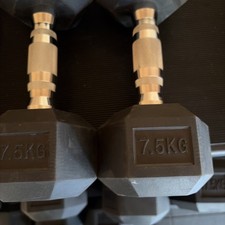 PRIMAL STRENGTH 7.5kg Rubber Hex Dumbbells Pair