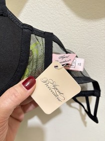 NWT Agent Provocateur ELECTRA Plunge Bra in Black Green 32B Boudoir Cutout Vamp