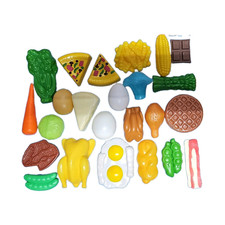 Assorted Multicolored Plastic Pretend Play Food Mini Groceries Lot