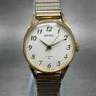 Seiko Watch Women 23mm White Dial Gold Plated Manual Wind 1104-0031 Runs GV6