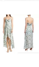 Alice Olivia Christina High-Low Textured Floral Midi Dress Balletcore Size 2