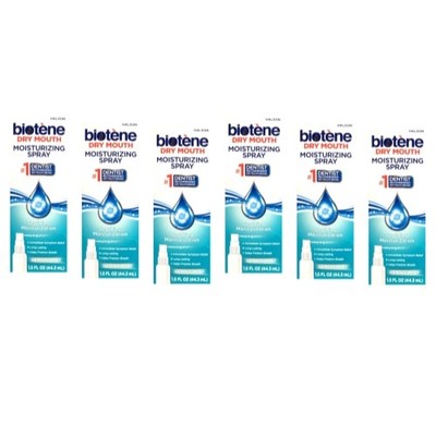 6 Pack Biotene Moisturizing Mouth Spray 1.5 Oz Each