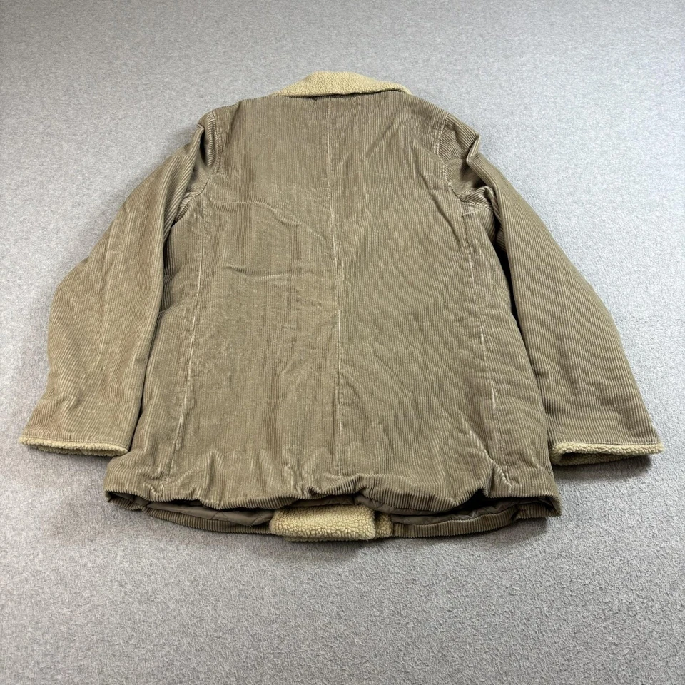 Винтажный жевательная резинка BG куртка женщин средний коричневый вельвет шерпа Peacoat богемное Y2K - Изображение 2 из 4