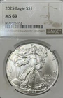 2025 Silver American Eagle NGC MS 69