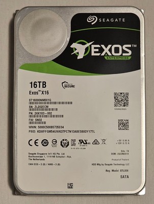 Seagate Exos X16 ST16000NM001G Festplatte 16TB intern SATA 6Gb/s - SN: ZL202ECM