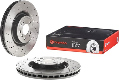 #ad 09.A958.21 UV Coated Pillar Vented Drilled Front Brake Rotor MERCEDES BEN $220.49