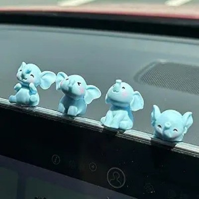 4 Pcs Mini Resin Elephant Car Decor, Cute Dashboard & Rear Vie Color: Set of 4