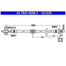 2x Bremsschlauch vorne für VW Sharan 7N1 | 23892701