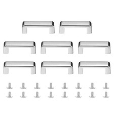 8Pcs Alloy Right Angle Arch Bridge D-Ring Buckles with Screws Grey, 1.1"x0.2" 