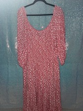 Lane Bryant Red Floral Dress White Flowers Size 22/24