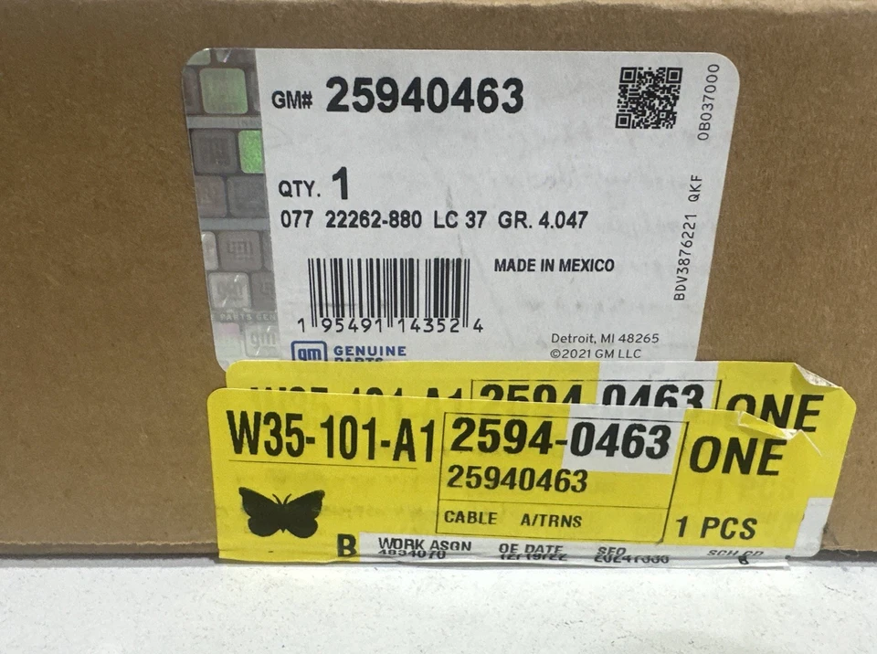 Cable de palanca de cambios de transmisión automática-GT GM piezas 25940463 OEM NUEVO NOS Foto 2 de 3
