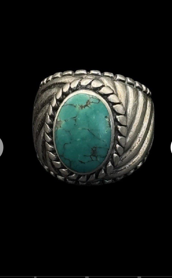 Carolyn Pollack Relios Designer Sterling Silver  Turquoise Southwestern Ring