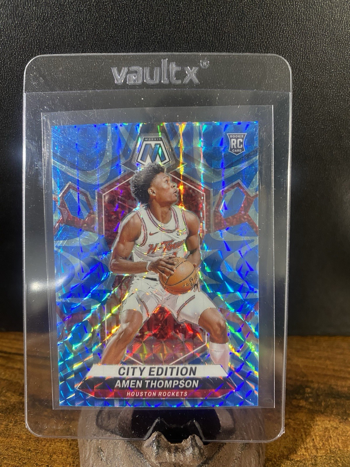 2023-24 Mosaic Amen Thompson City Edition Reactive Blue #281 RC Houston Rockets
