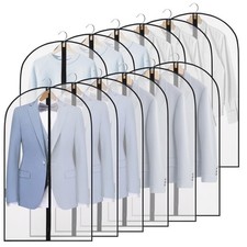 12 Pack 40" Garment Bags Clothes Covers Protecting Dusts for Hanging Clothes,...