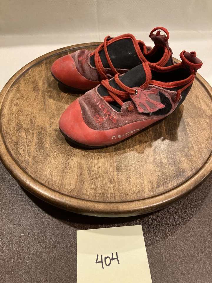 Zapatos rojos de escalada La Sportiva StickIt para niños talla EE. UU. 12-13 UE 30-31 chile amapola Foto 3 de 4