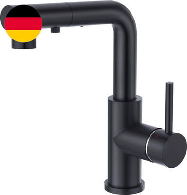 CREA Wasserhahn Küche Mit 3 Funktionen Brause, Schwarz Küchenarmatur Mit Auszieh