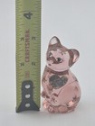 Fenton Handpainted Pink Glass Cat Figurine Signed “Smiles For You” Floral Heart — photo 7