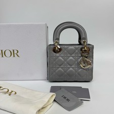 Christian Dior Mini Lady Dior 3 Cannage Pearl...