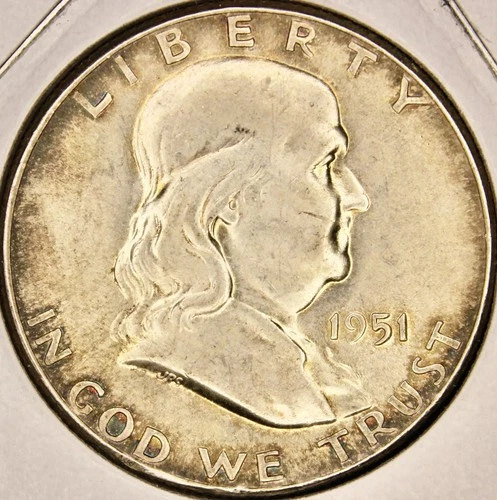 1951 Silver Franklin Half Dollar 50c — Bugs Bunny Variety FS-401!