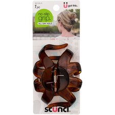 3 Pack Scunci No Slip Grip No Slip Grip Jaw Clip, Brown
