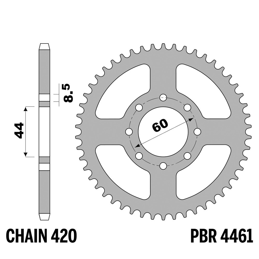 Pignon PBR 420 de 52 dents pour MBK X Limit 50 en fer forgé haute résistance durable