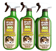 LOT OF 3 Simple Green Stain Odor Remover Pet Dog Cat Puppy Spray 32oz NEW