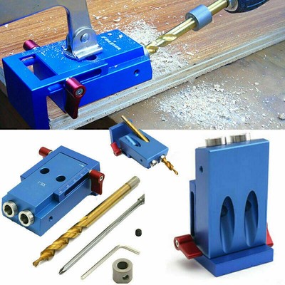 Pocket Hole Drilling Taschen Loch Jig Bohrer Kit Holzbearbeitung Holz Dübeln