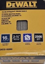 DEWALT 2-1/2 in. x 16-Gauge Straight Finish Nails 2,500 Pk DCS16250 New