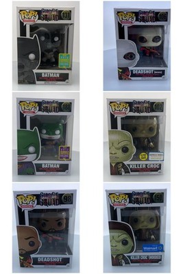 Funko Pop! Lot of 6 Heroes DC Batman Comics Suicide Squad Deadshot Killer Croc