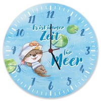 Ottfried Der Otter Wanduhr Aus Alu Mit Spruch Es Ist Immer Zeit FüR Meer