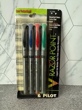 Vintage Pilot Razor Point Liquid Ink Marker Pen Extra Fine Point 4 Pack NEW