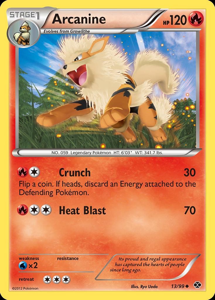 Pokemon Arcanine (13/123) Next Destinies LP REVERSE HOLO