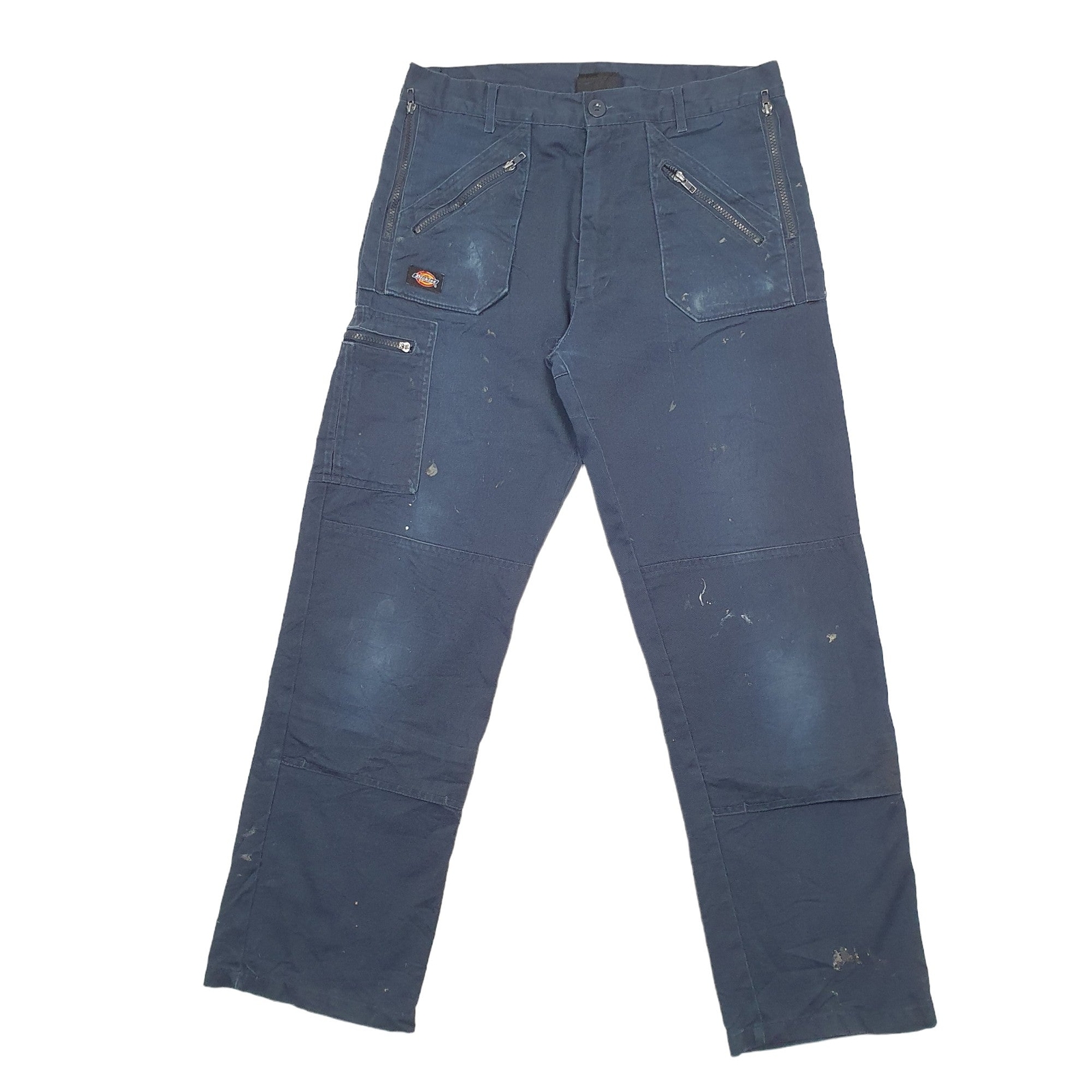 DICKIES Cargo Workwear Trousers Cotton Blue Mens W33 L30 image 2