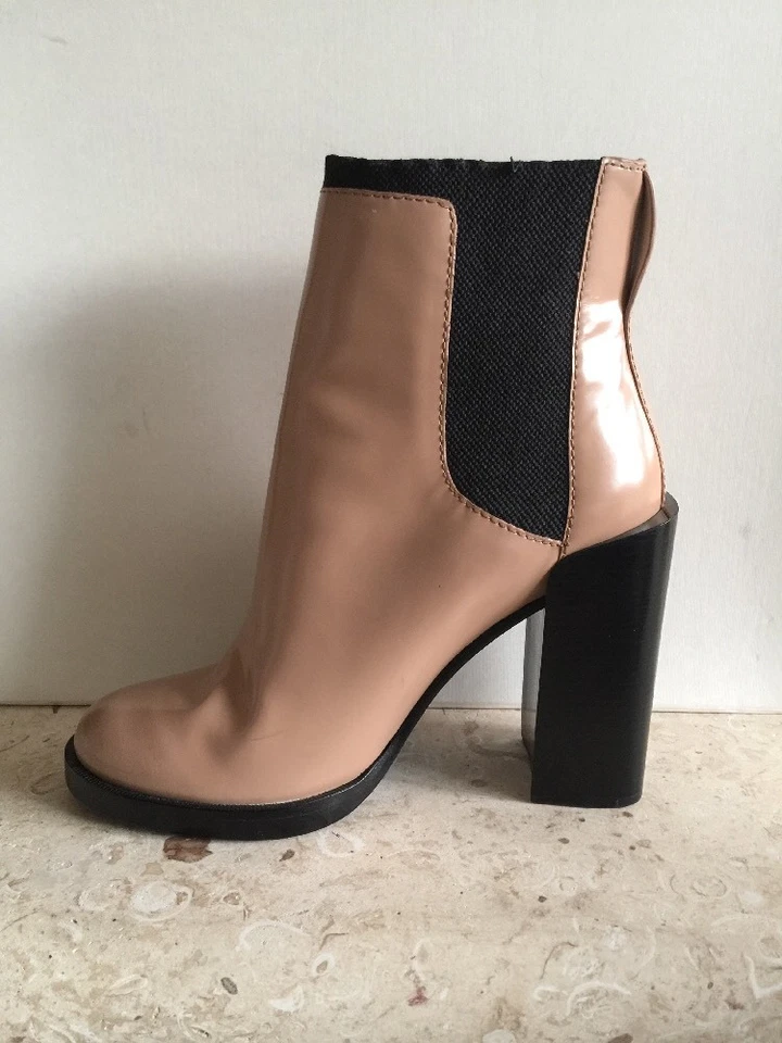 3.1 Phillip Lim Emerson Short Chelsea Leather Ankle Boots Booties Nude Shoes37/7 - Image 4 of 4