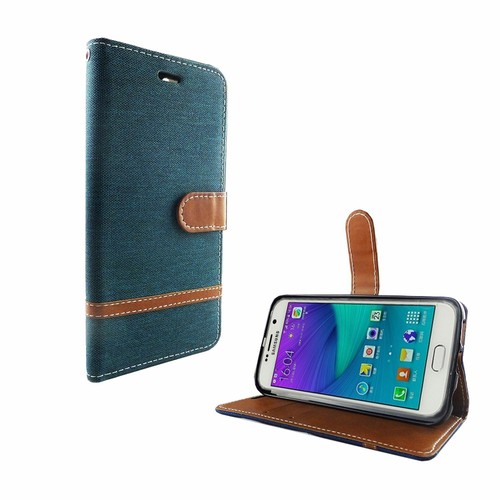 Handyhülle für Samsung Galaxy S6 Schutztasche Wallet Cover 360 Case Bumper Grün - Bild 2 von 3