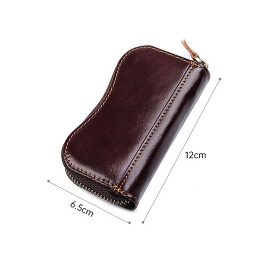 Vintage Genuine Leather Key Bag Key Case Housekeeper Purse Keychain Wallet - Picture 4 of 8