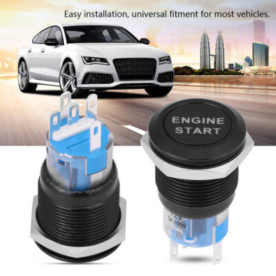12V LED Universal Auto Motor Startknopf Druckschalter Zündung Starter Schalter .