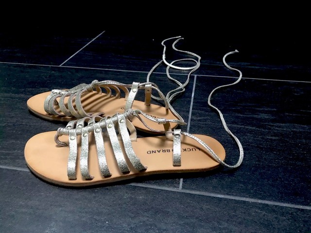 Lucky Brand Women Colette Gold Suede Gladiator Sandals Strappy 6.5 Nordstrom | eBay