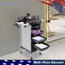 Salon Trolley Drawer Hairdressing Tool Shelf Cart Multi-Functional + 4 Wheels