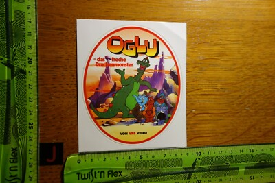 Alter Aufkleber Bühne Kino Video Film Comic OGLU Drachenmonster VPS