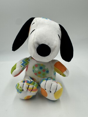 Hallmark Peanuts Snoopy Easter Egg Print Plush Stuffed Animal 6'' Pastels Rainbow