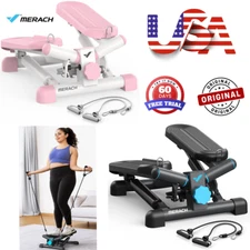 MERACH Indoor Mini Stepper Exercise Equipment Resistance Bands Workout Full Body
