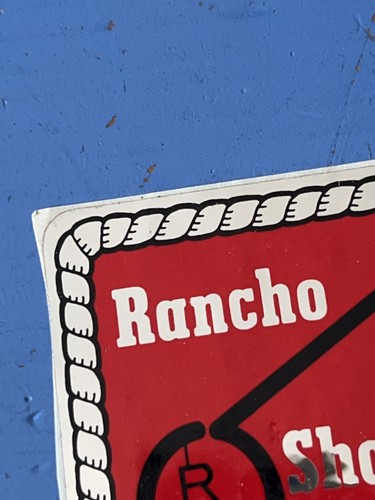 Pegatina publicitaria todoterreno automotriz promoción cuadrada Rancho Shocks vintage - Imagen 3 de 6