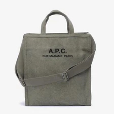 A.P.C. CODBM H61318 JAA KHAKI RECOVERY Recovery Top Handle Shopping Tote Bag