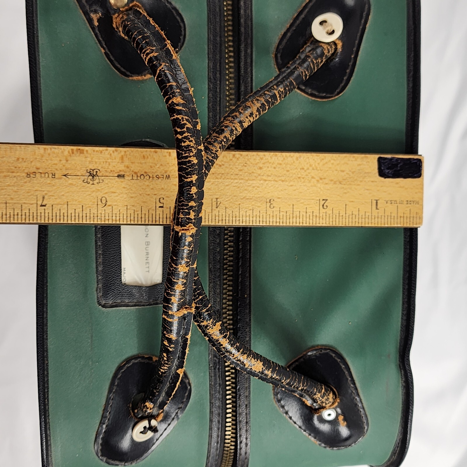 Vtg Pan Hat Box Suitcase Train Hard Case 12 in  Square Green 1970s 70s Germany