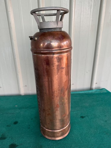 Vintage Antique Foam Fyr-Fyter Brass Copper Fire Extinguisher Empty - Picture 7 of 13