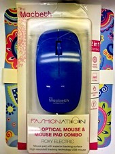 The Macbeth Collection Fashionation USB Optical Mouse Pad, Roxy Electric Blue
